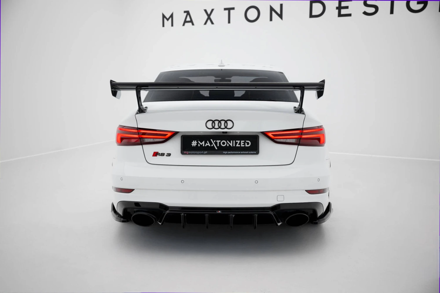 Maxton Design - Carbon Fiber Rear Wing With External Brackets Uprights Audi A3 / A3 S-Line / S3 / RS3 Sedan 8V / 8V (Facelift) 4 Maxton Design - Carbon Fiber Rear Wing With External Brackets Uprights Audi A3 / A3 S-Line / S3 / RS3 Sedan 8V / 8V (Facelift) - Image 2