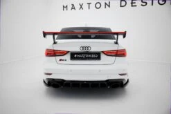 Maxton Design - Carbon Fiber Rear Wing With External Brackets Uprights + LED Audi A3 / A3 S-Line / S3 / RS3 Sedan 8V / 8V (Facelift) -FlareCraft Store eng pl Carbon Spoiler With External Brackets Uprights LED Audi A3 A3 S Line S3 RS3 Sedan 8V 8V Facelift 21901 1