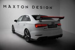 Maxton Design - Carbon Fiber Rear Wing With External Brackets Uprights + LED Audi A3 / A3 S-Line / S3 / RS3 Sedan 8V / 8V (Facelift) -FlareCraft Store eng pl Carbon Spoiler With External Brackets Uprights LED Audi A3 A3 S Line S3 RS3 Sedan 8V 8V Facelift 21901 17