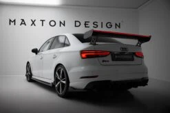 Maxton Design - Carbon Fiber Rear Wing With External Brackets Uprights + LED Audi A3 / A3 S-Line / S3 / RS3 Sedan 8V / 8V (Facelift) -FlareCraft Store eng pl Carbon Spoiler With External Brackets Uprights LED Audi A3 A3 S Line S3 RS3 Sedan 8V 8V Facelift 21901 18