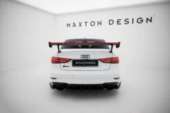 Maxton Design - Carbon Fiber Rear Wing With External Brackets Uprights + LED Audi A3 / A3 S-Line / S3 / RS3 Sedan 8V / 8V (Facelift) -FlareCraft Store eng pl Carbon Spoiler With External Brackets Uprights LED Audi A3 A3 S Line S3 RS3 Sedan 8V 8V Facelift 21901 19