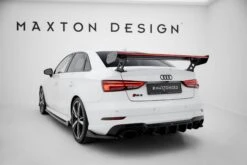 Maxton Design - Carbon Fiber Rear Wing With External Brackets Uprights + LED Audi A3 / A3 S-Line / S3 / RS3 Sedan 8V / 8V (Facelift) -FlareCraft Store eng pl Carbon Spoiler With External Brackets Uprights LED Audi A3 A3 S Line S3 RS3 Sedan 8V 8V Facelift 21901 3