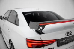 Maxton Design - Carbon Fiber Rear Wing With External Brackets Uprights + LED Audi A3 / A3 S-Line / S3 / RS3 Sedan 8V / 8V (Facelift) -FlareCraft Store eng pl Carbon Spoiler With External Brackets Uprights LED Audi A3 A3 S Line S3 RS3 Sedan 8V 8V Facelift 21901 5