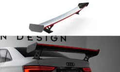 Maxton Design - Carbon Fiber Rear Wing With External Brackets Uprights + LED Audi A3 / A3 S-Line / S3 / RS3 Sedan 8V / 8V (Facelift)