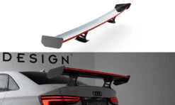 Maxton Design - Carbon Fiber Rear Wing With Internal Brackets Uprights + LED Audi A3 / A3 S-Line / S3 / RS3 Sedan 8V / 8V (Facelift)