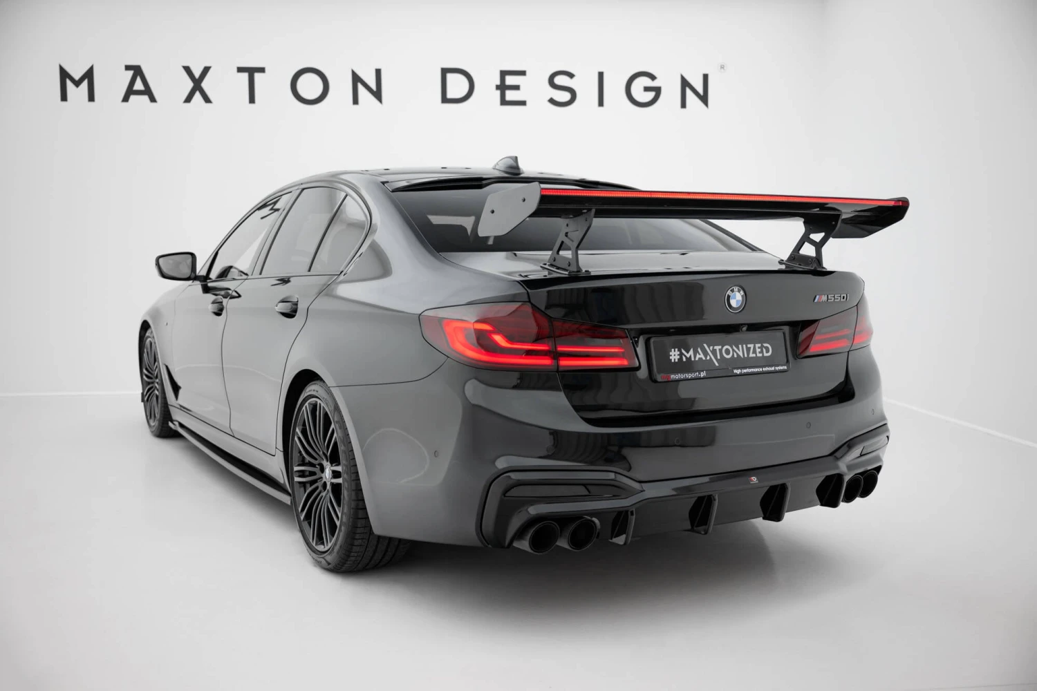 Maxton Design - Carbon Fiber Rear Wing With Internal Brackets Uprights + LED BMW Series 5 / M5 Sedan G30 / F90 7 Maxton Design - Carbon Fiber Rear Wing With Internal Brackets Uprights + LED BMW Series 5 / M5 Sedan G30 / F90 - Image 5
