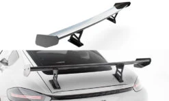 Maxton Design - Carbon Fiber Rear Wing With Internal Brackets Uprights V.1 Porsche 718 Cayman 982C