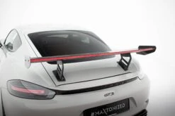 Maxton Design - Carbon Fiber Rear Wing With Internal Brackets Uprights V.2 + LED Porsche 718 Cayman 982C -FlareCraft Store eng pl Carbon Spoiler With Internal Brackets Uprights V 2 LED Porsche 718 Cayman 982c 21515 17