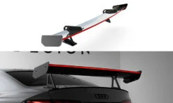 Maxton Design - Carbon Fiber Rear Wing With Upper Swan Mounting + LED Audi A5 / A5 S-Line / S5 / RS5 Coupe F5 / F5 Facelift