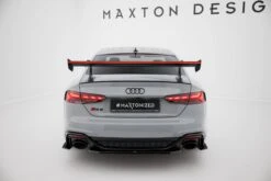 Maxton Design - Carbon Fiber Rear Wing With Upper Swan Mounting + LED Audi A5 / A5 S-Line / S5 / RS5 Coupe F5 / F5 Facelift -FlareCraft Store eng pl Carbon Spoiler With Upper Swan Mounting LED Audi A5 A5 S Line S5 RS5 Coupe F5 F5 Facelift 22225 17