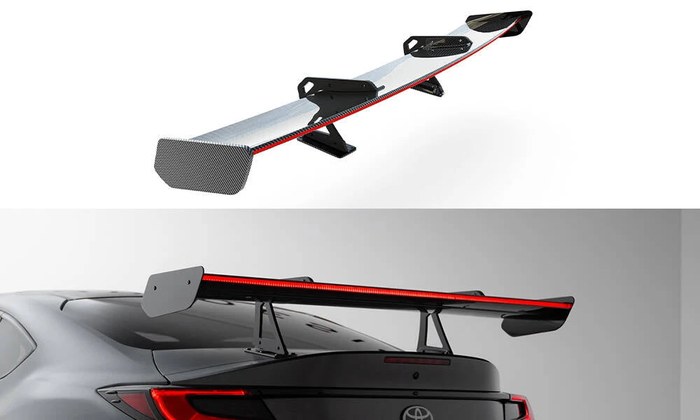 Maxton Design - Carbon Fiber Rear Wing With Upper Swan Mounting + LED Toyota GR86 / Subaru BRZ MK2 3 Maxton Design - Carbon Fiber Rear Wing With Upper Swan Mounting + LED Toyota GR86 / Subaru BRZ MK2