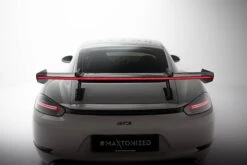 Maxton Design - Carbon Fiber Rear Wing With Upper Swan Mounting V.1 + LED Porsche 718 Cayman 982C -FlareCraft Store eng pl Carbon Spoiler With Upper Swan Mounting V 1 LED Porsche 718 Cayman 982c 21520 18
