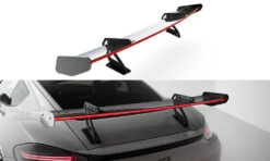 Maxton Design - Carbon Fiber Rear Wing With Upper Swan Mounting V.1 + LED Porsche 718 Cayman 982C