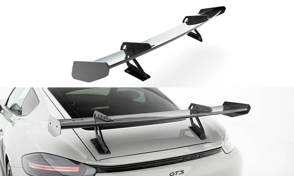 Maxton Design - Carbon Fiber Rear Wing With Upper Swan Mounting V.1 Porsche 718 Cayman 982C 3 Maxton Design - Carbon Fiber Rear Wing With Upper Swan Mounting V.1 Porsche 718 Cayman 982C