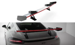 Maxton Design - Carbon Fiber Rear Wing With Upper Swan Mounting V.2 + LED Porsche 718 Cayman 982C